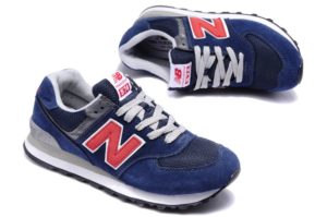 Кроссовки New Balance 574 синие с красным (35-44)