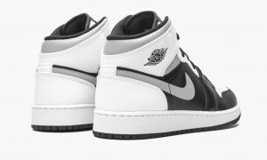 Nike Air Jordan 1 Retro Mid Shadow черно-белые с серым кожаные мужские-женские (35-44)