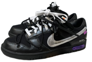 Off-White x Nike Dunk Low черные кожаные мужские (40-44)